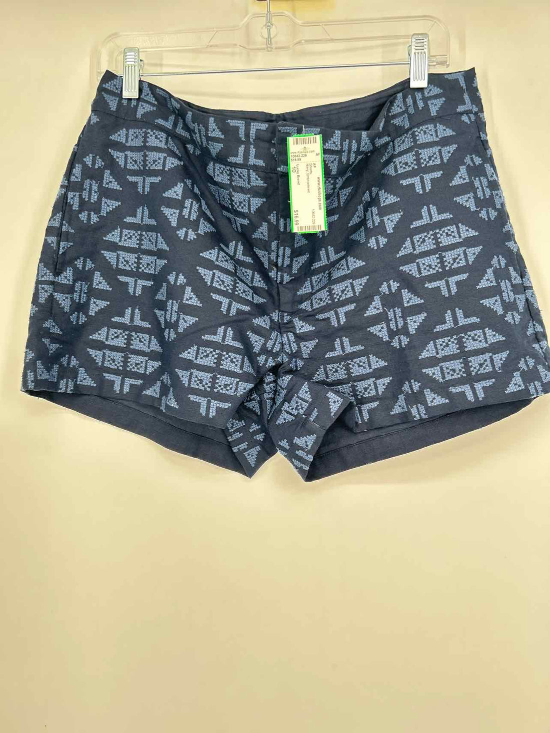 Lucky Brand Size 10 Navy Embroidered Shorts