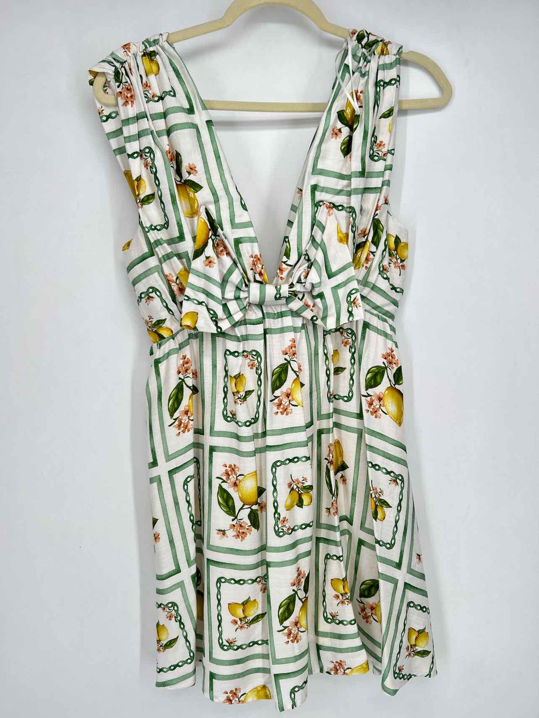 Meet Me In Santorini Size XS White & Green Print NWT Dress