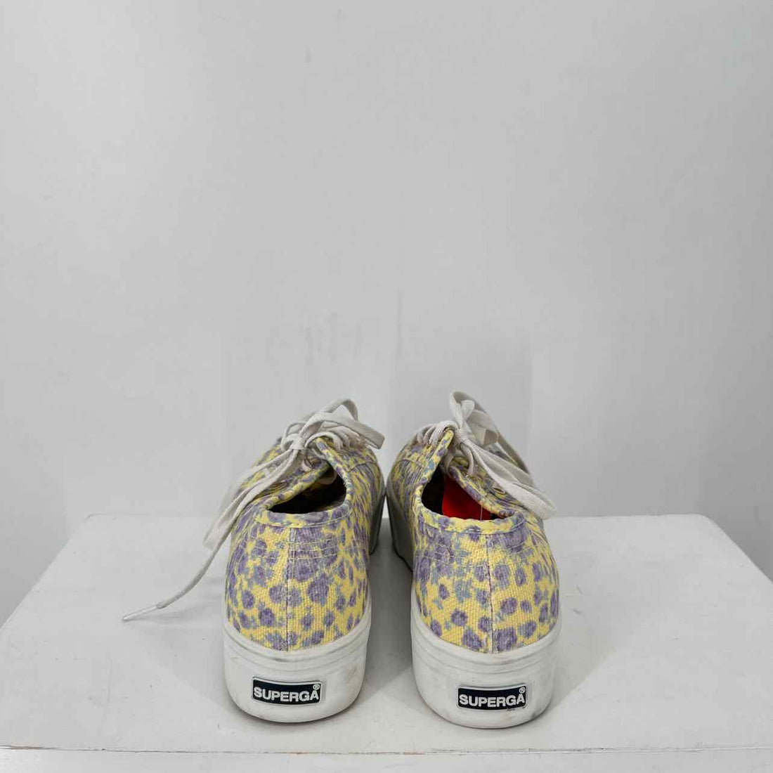 Superga Women Size 7.5 Yellow & Purple Floral Sneakers