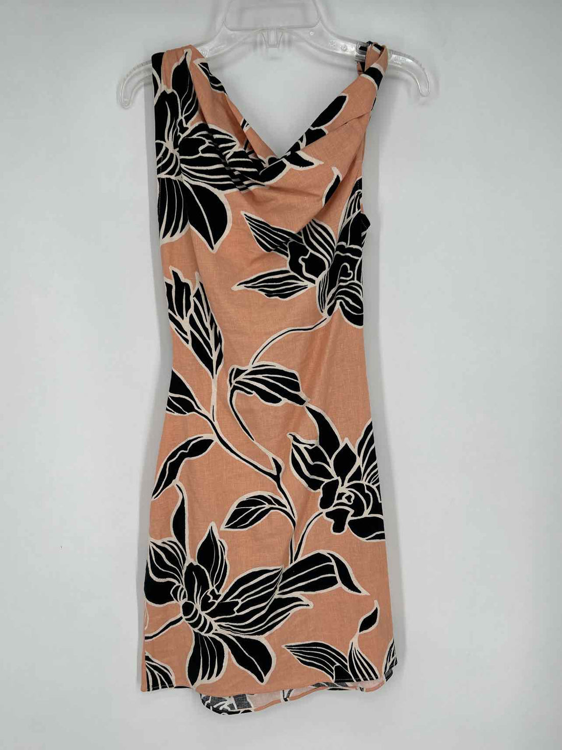 Zara Size XS Pink & Black Print Sleeveless Dress
