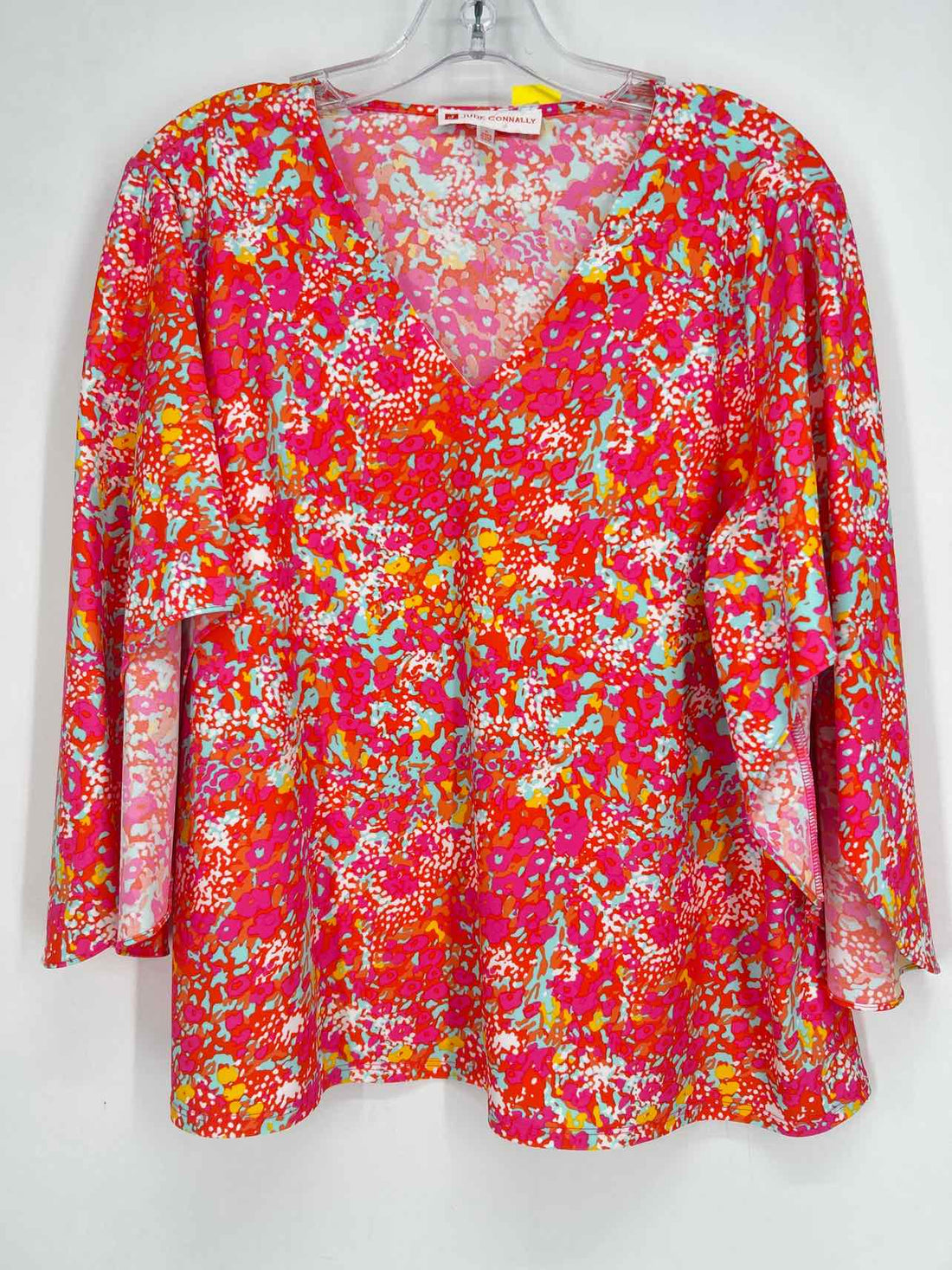 Jude Connally Size L Pink & Orange Print Long Sleeve
