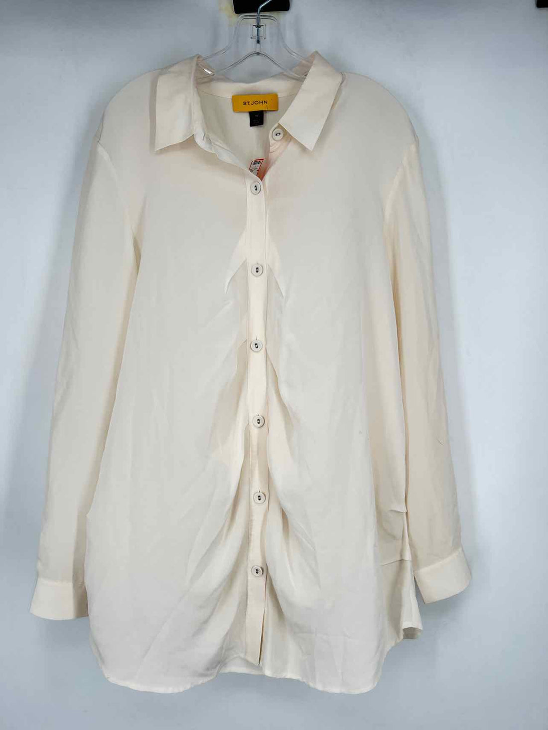 St John Size 14 Cream Silk Long Sleeve