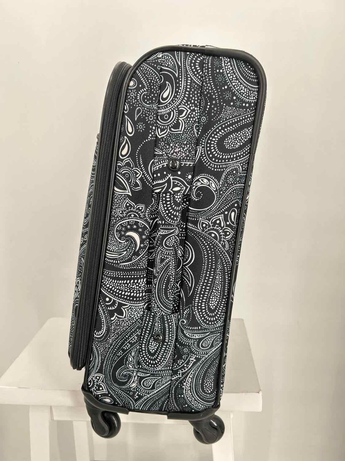Vera Bradley Black & White Print Canvas Suitcase