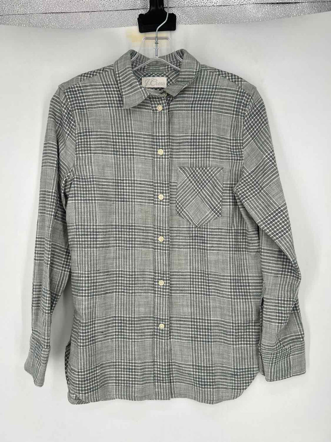 J Crew Size 2 Light Green Plaid NWT Long Sleeve