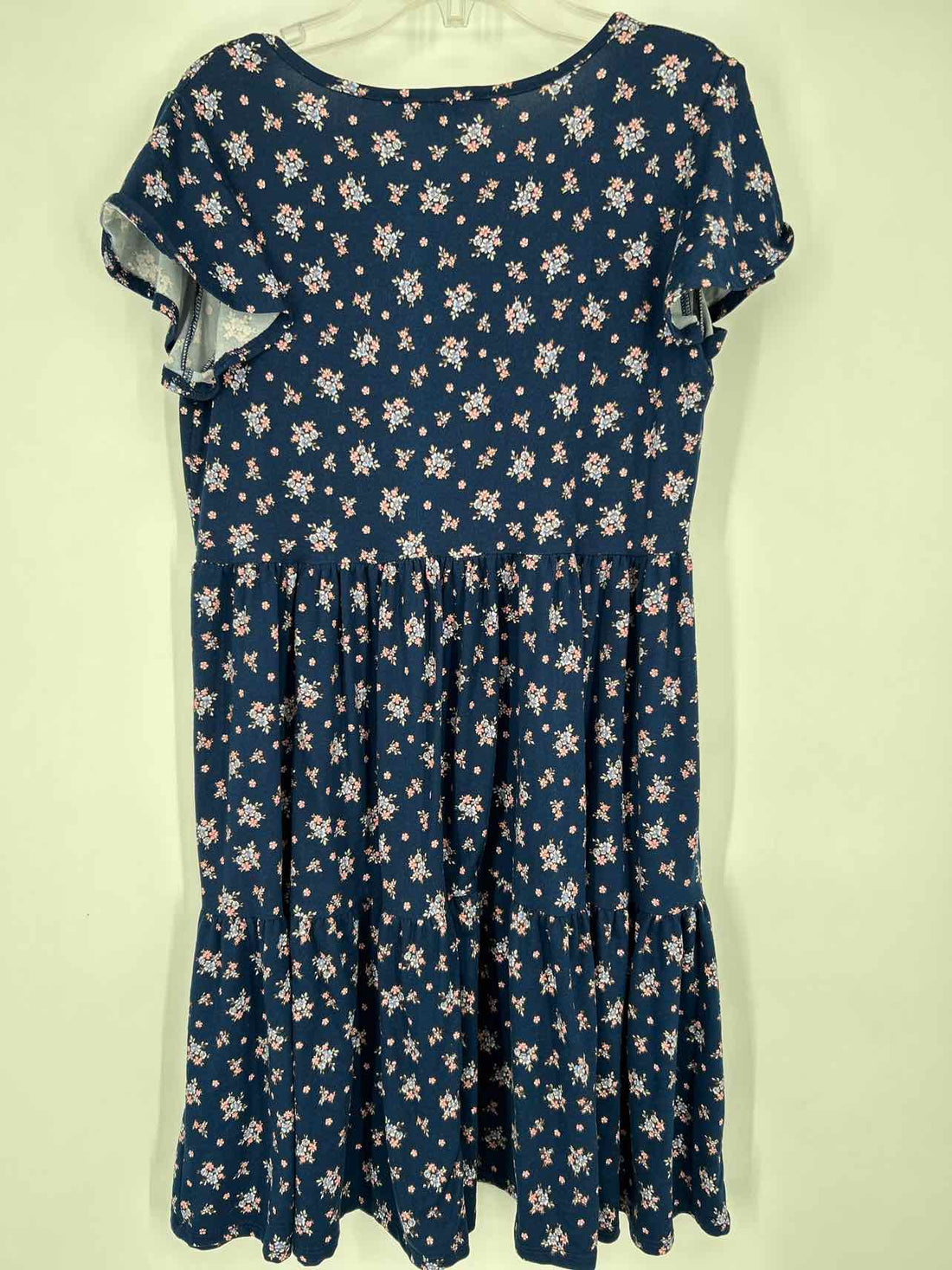 Jessica Simpson Size L Navy Floral Short Sleeve Dress