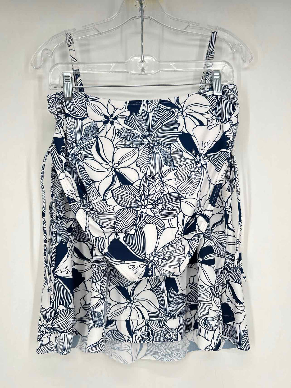 Stella Parker Size XL White & Navy Swimsuit 2 Piece