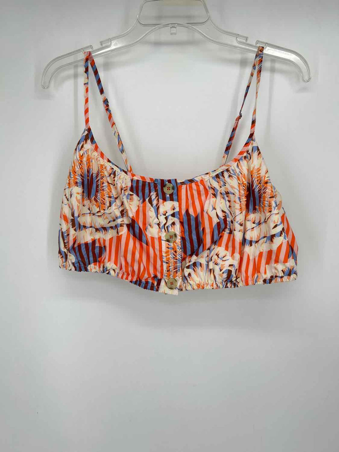 By Anthropologie Size L Orange Floral Tank Top