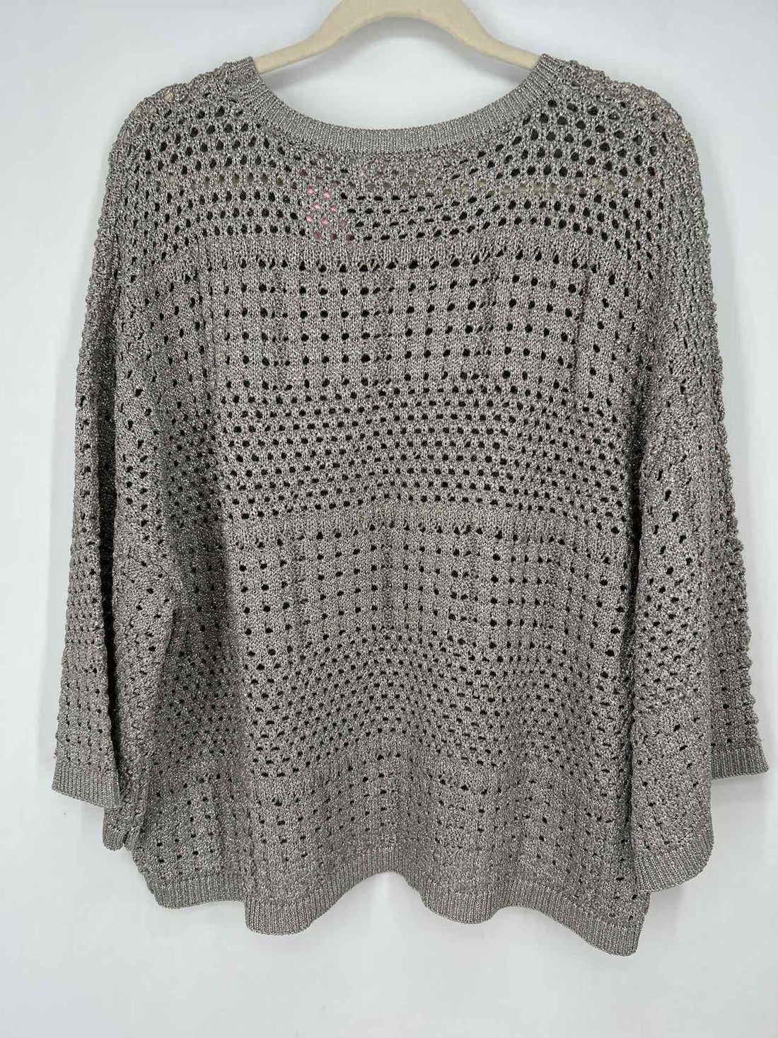 By Together L Silver Open Knit New Boutique Sweater