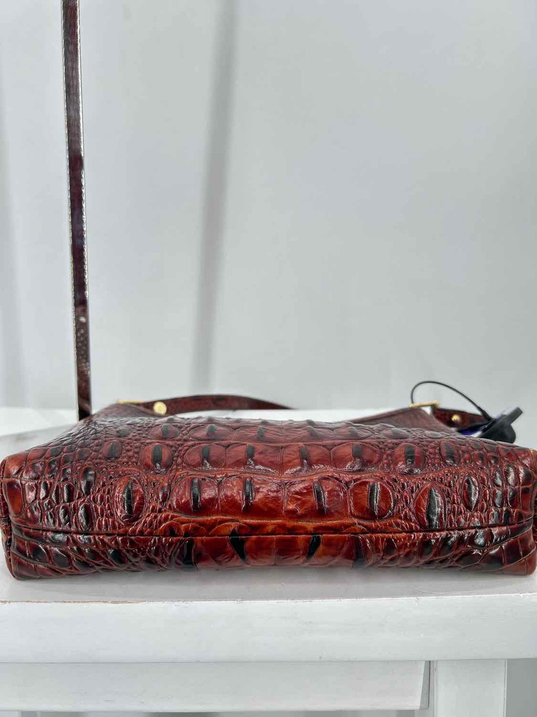 Brahmin Pecan Melbourne Croc Embossed Leather Shoulder