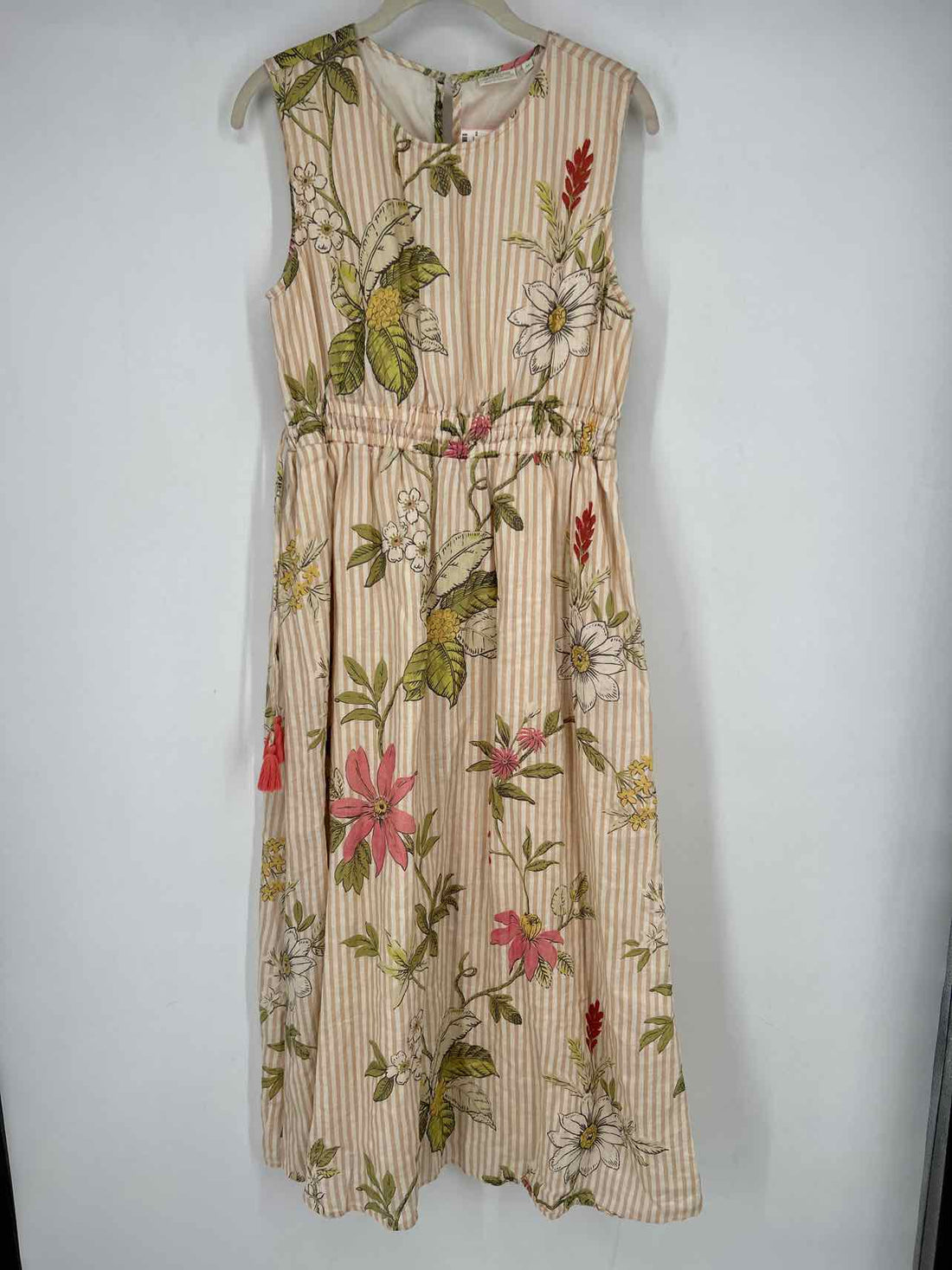 Spartina 449 Size M Cream Floral Sleeveless Dress