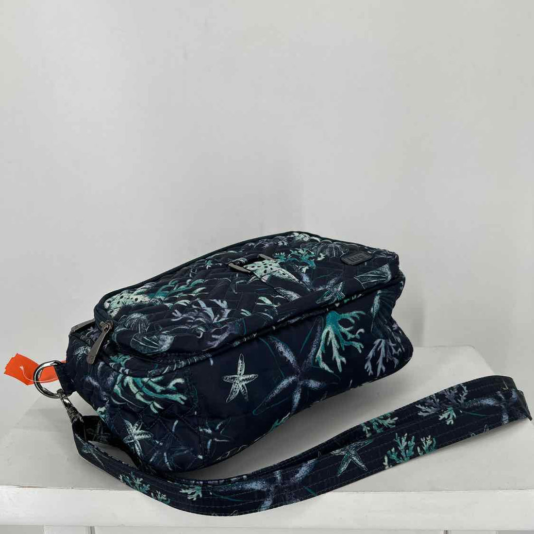 Lug Navy Print Nylon Pre Owned Crossbody