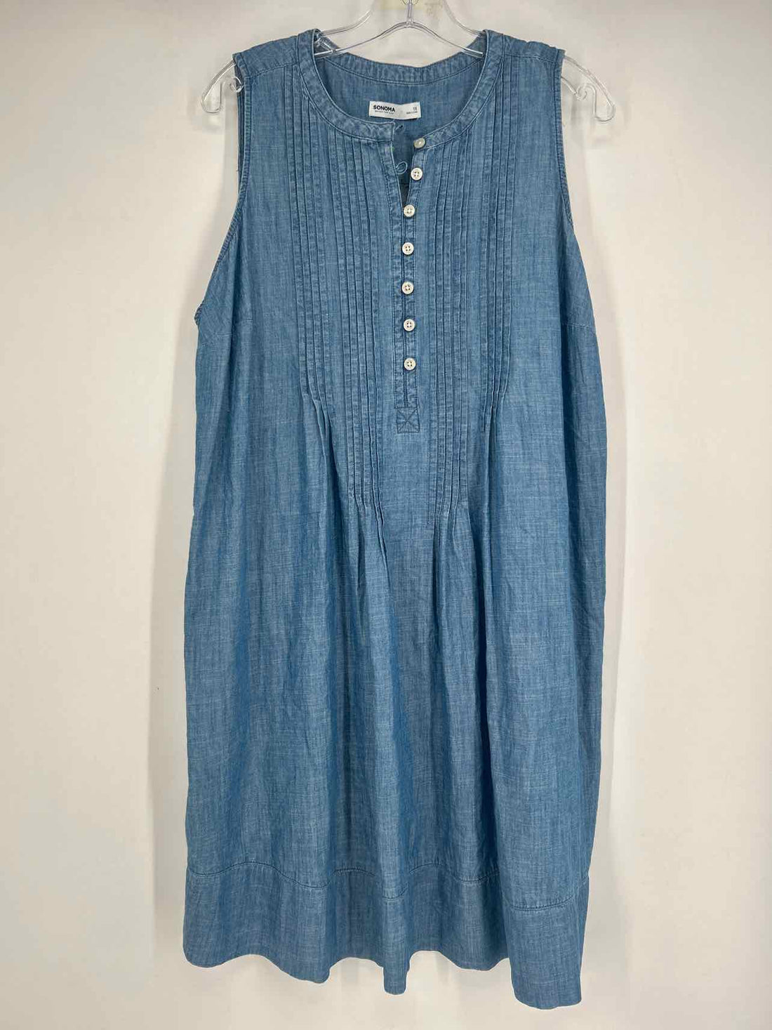 Sonoma Size 1X Chambray Sleeveless Dress
