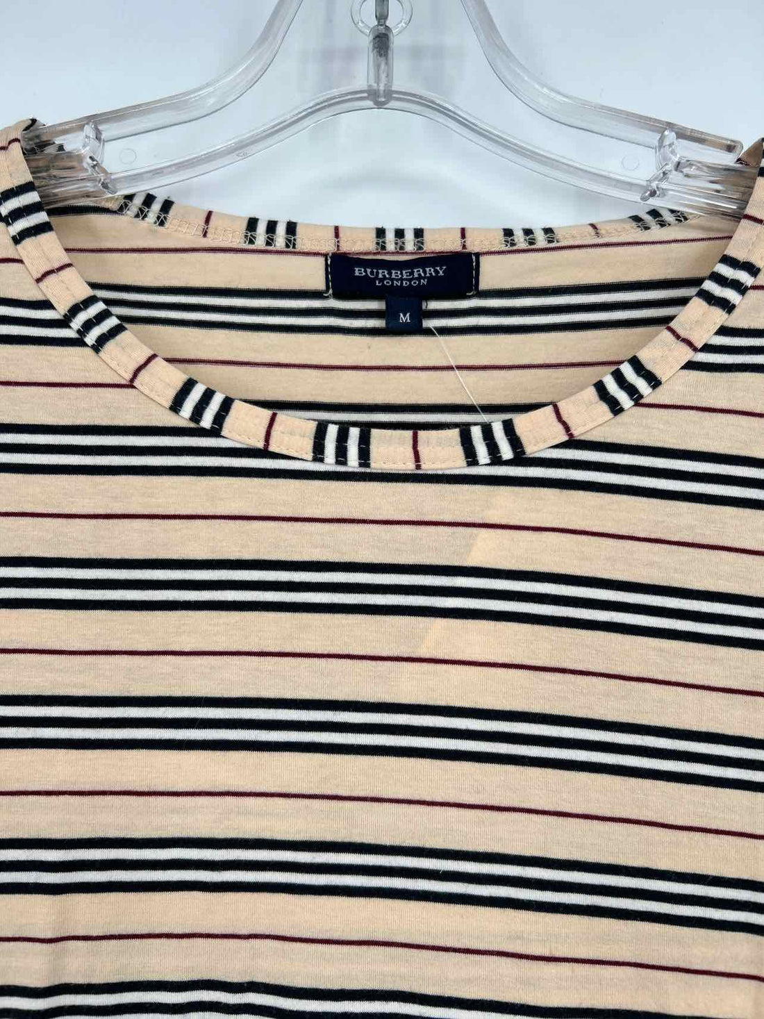Burberry London Size M Beige Striped Long Sleeve
