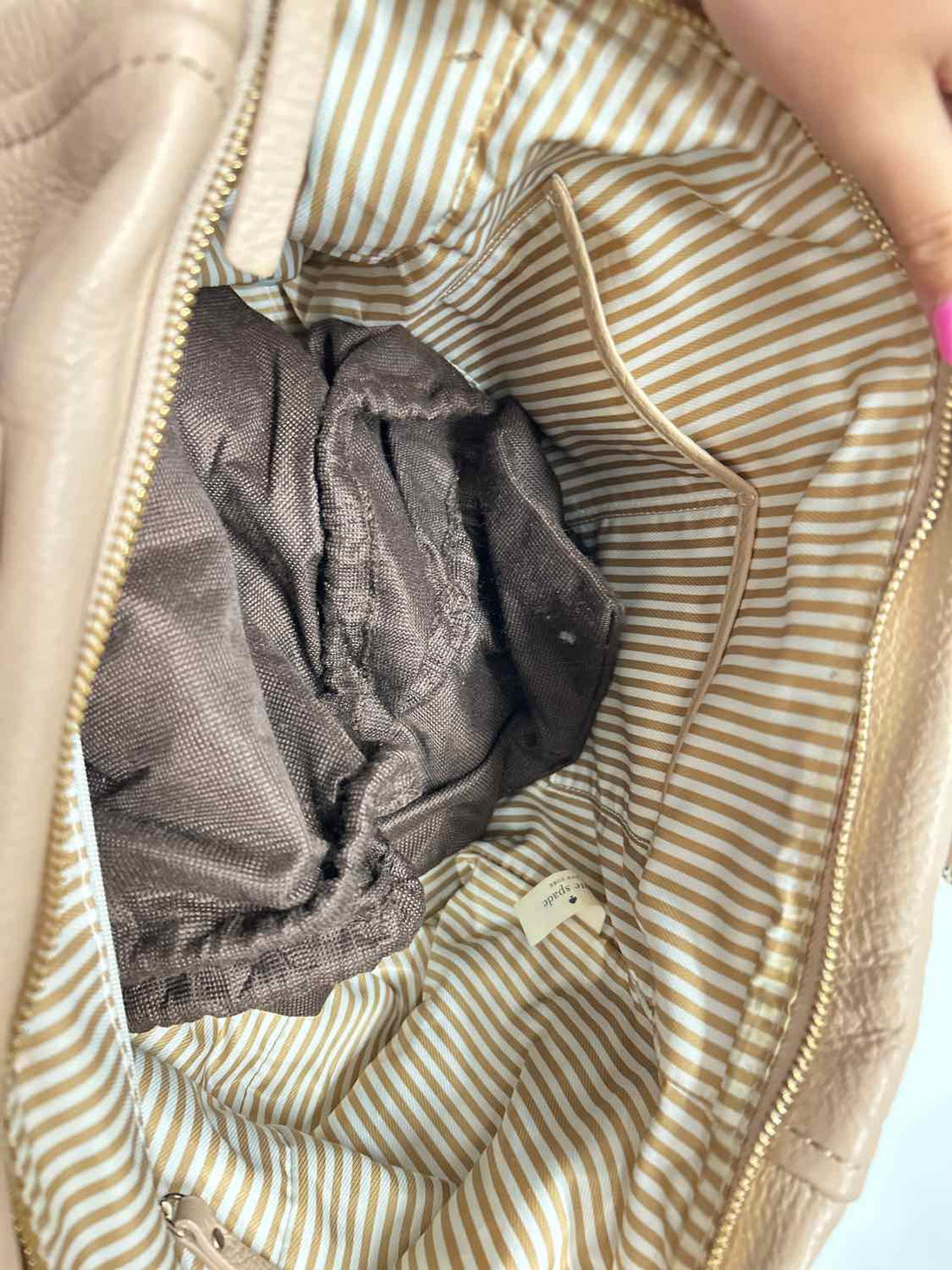 Kate Spade Buff Pebbled Leather Pre Owned Satchel