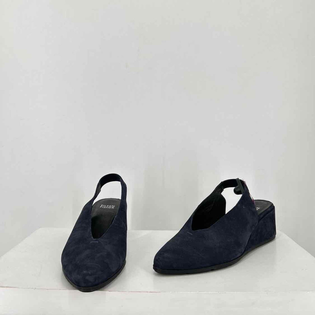 Eileen Fisher Women Size 6.5 Navy Wedges