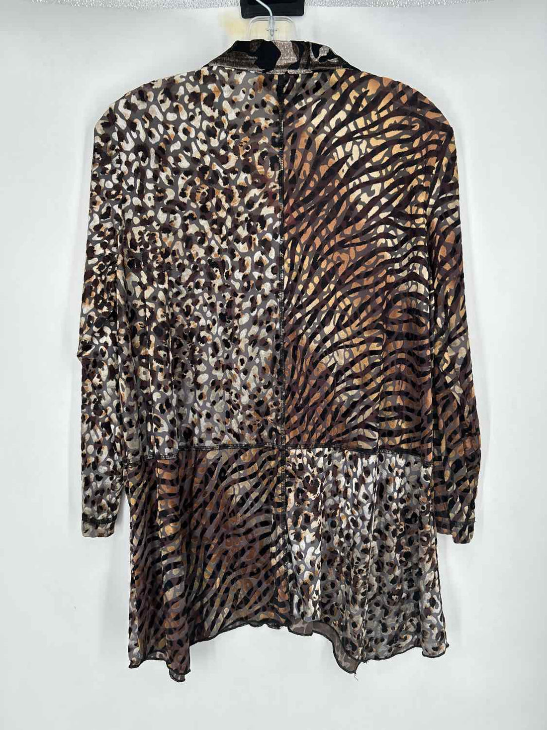 Ali miles Size S Leopard Velvet Burn Out Long Sleeve