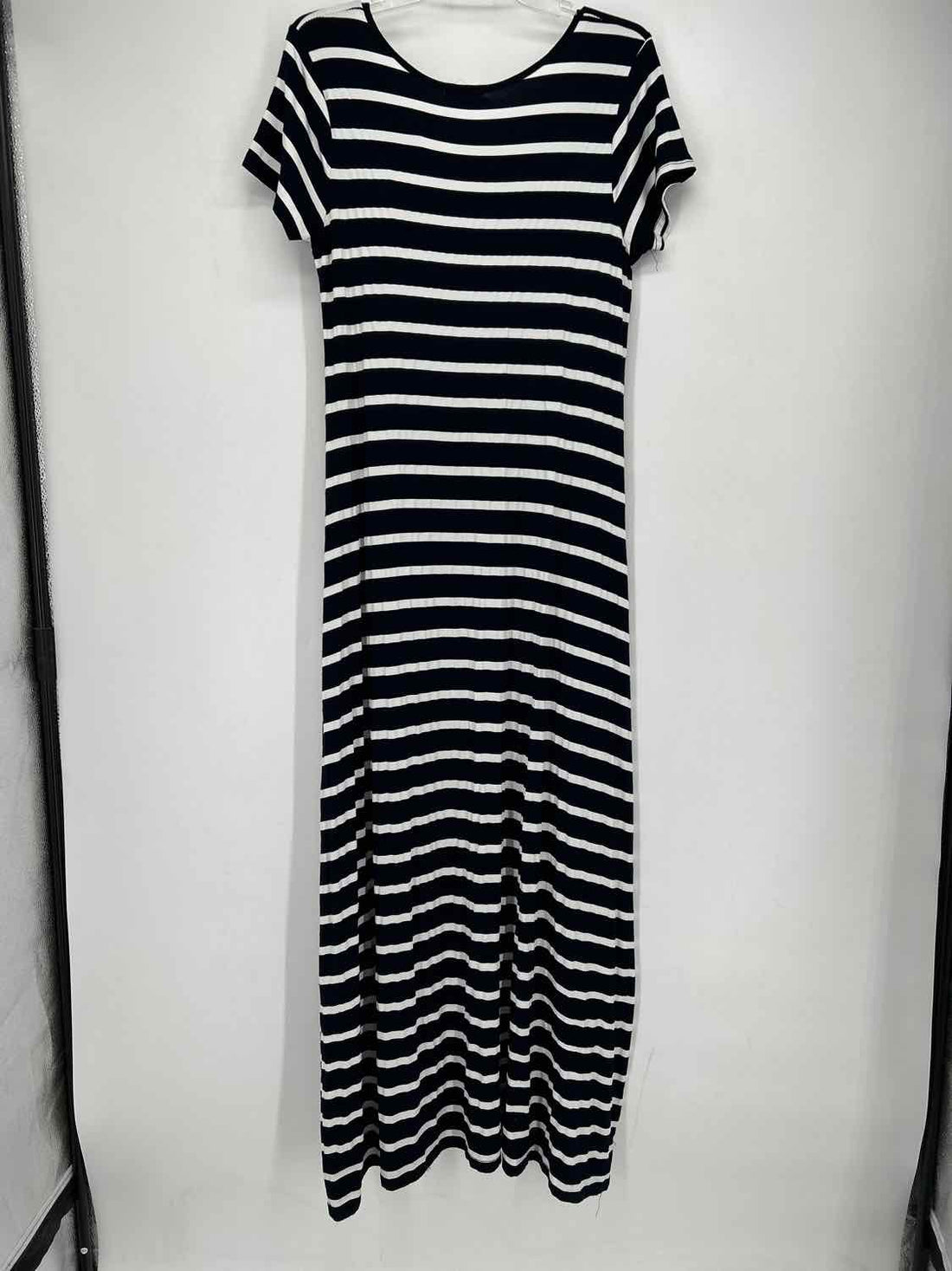 Exist Size M Navy & White Striped Maxi