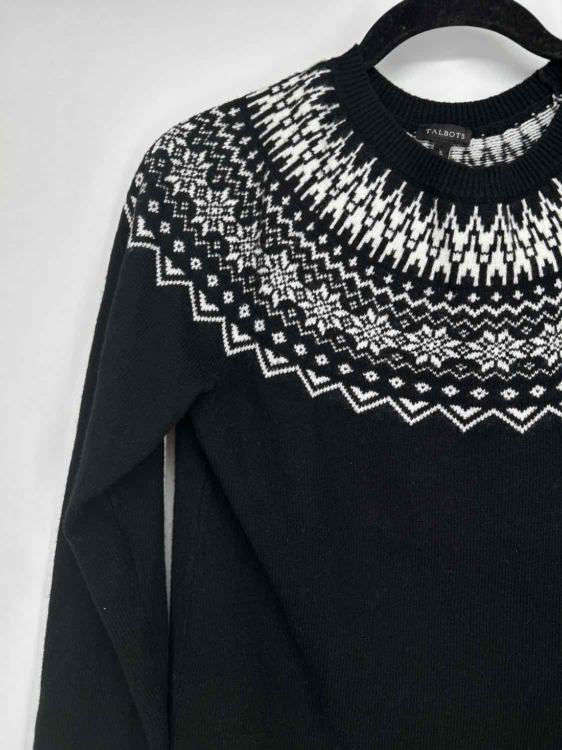 Talbots Size S Black & White Print Sweater