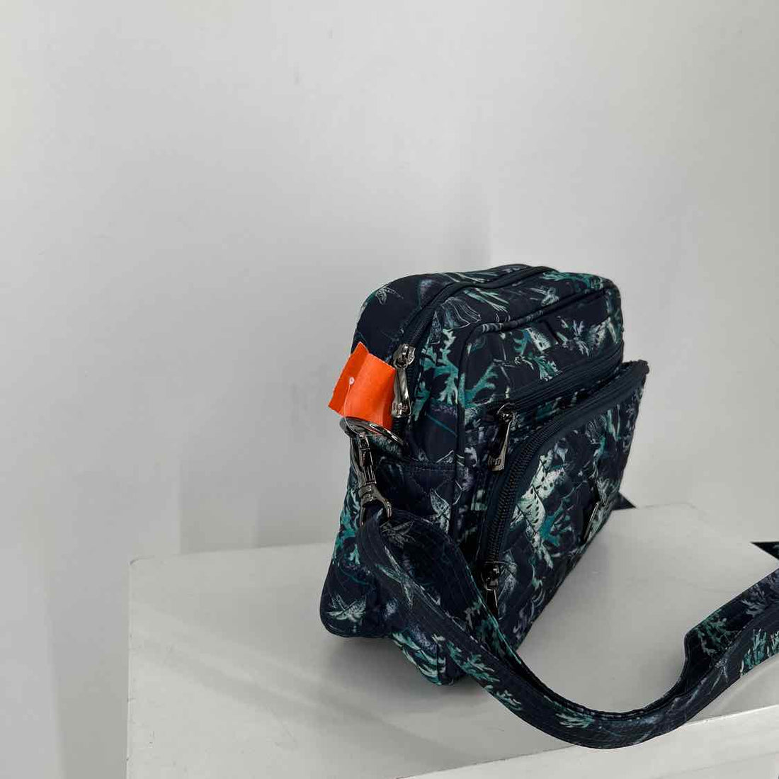 Lug Navy Print Nylon Pre Owned Crossbody