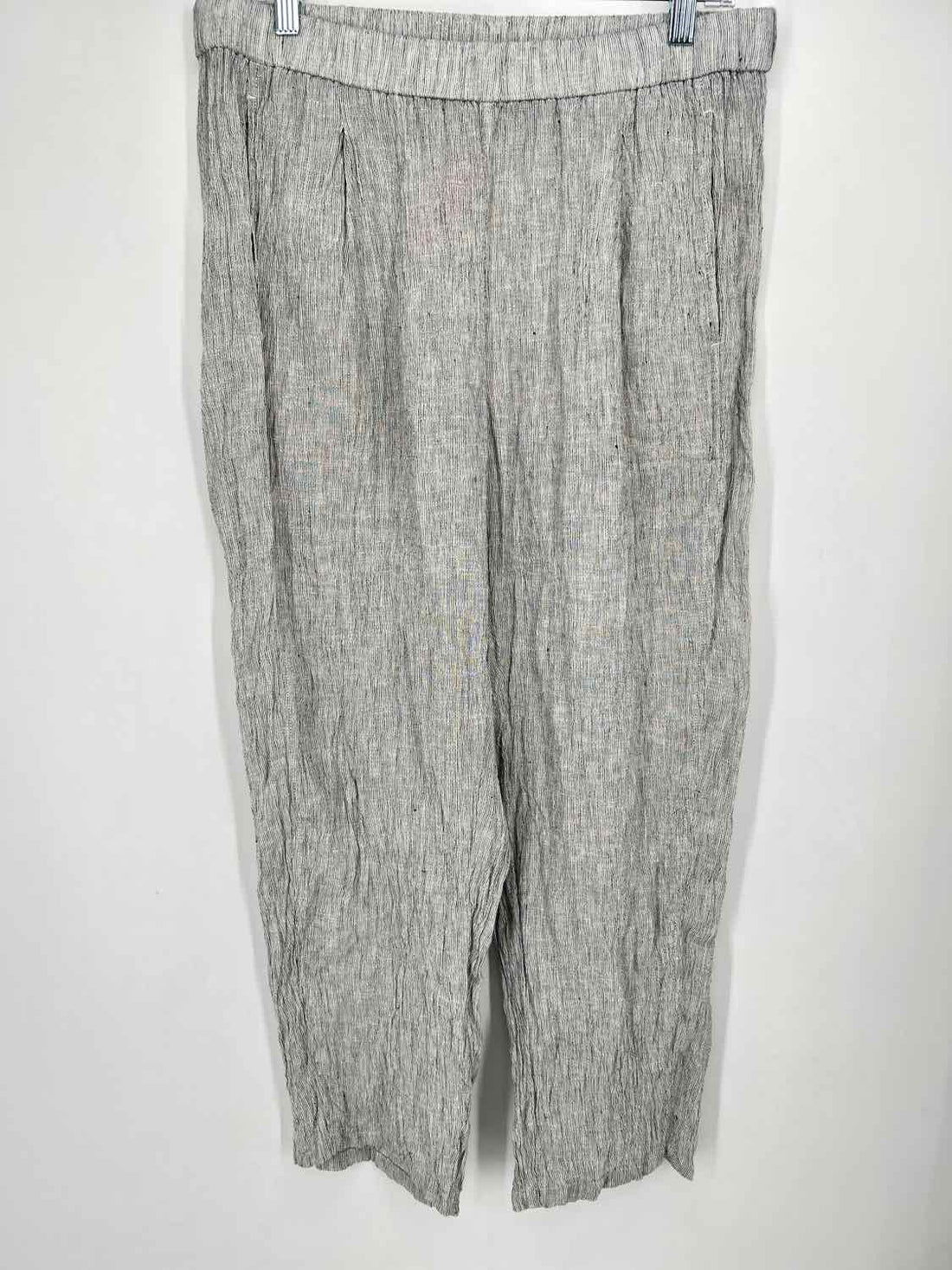 Eileen Fisher Size M White & Black Linen Pants