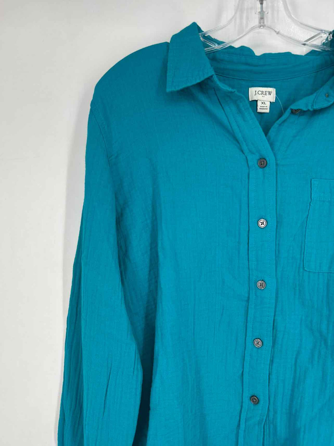 J Crew Size XL Blue Gauze Long Sleeve