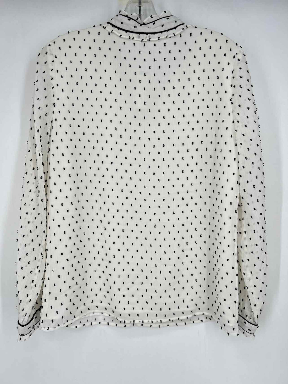 Talbots Size S White & Black Swiss Dot Long Sleeve