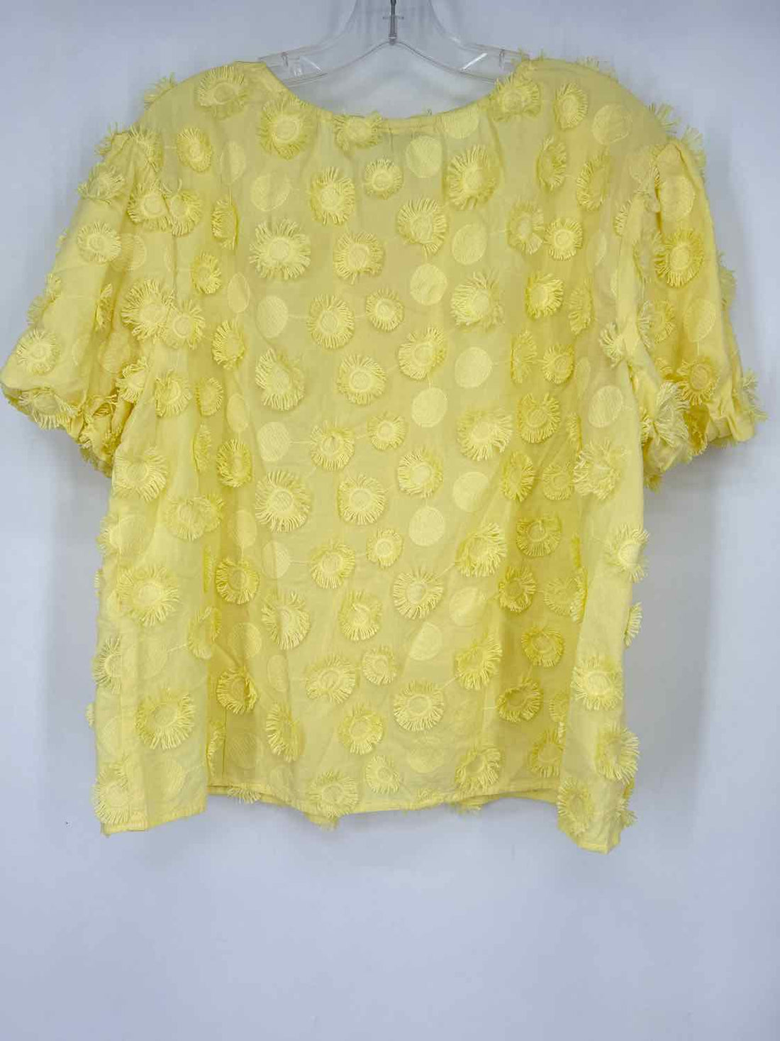 Chicos Size 3(XL) Yellow Applique Short Sleeve