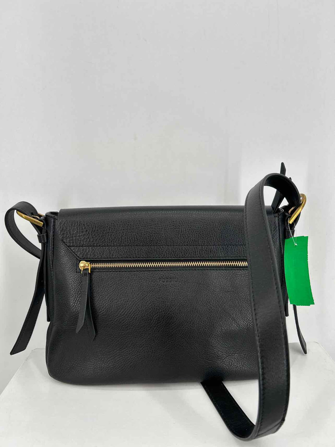 Fossil Black Leather Pre Owned Crossbody