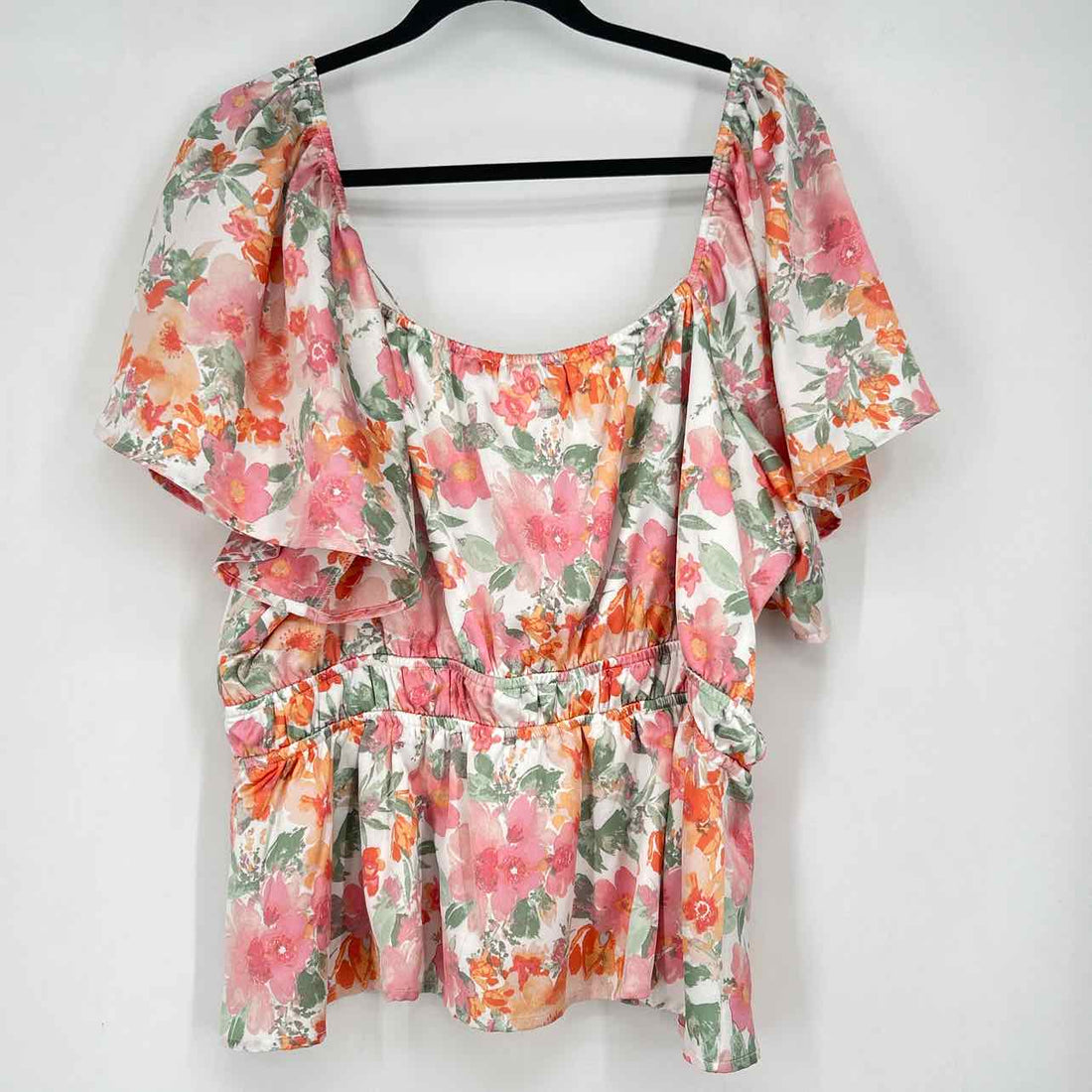 Arula Size A (14-16) White Floral Short Sleeve