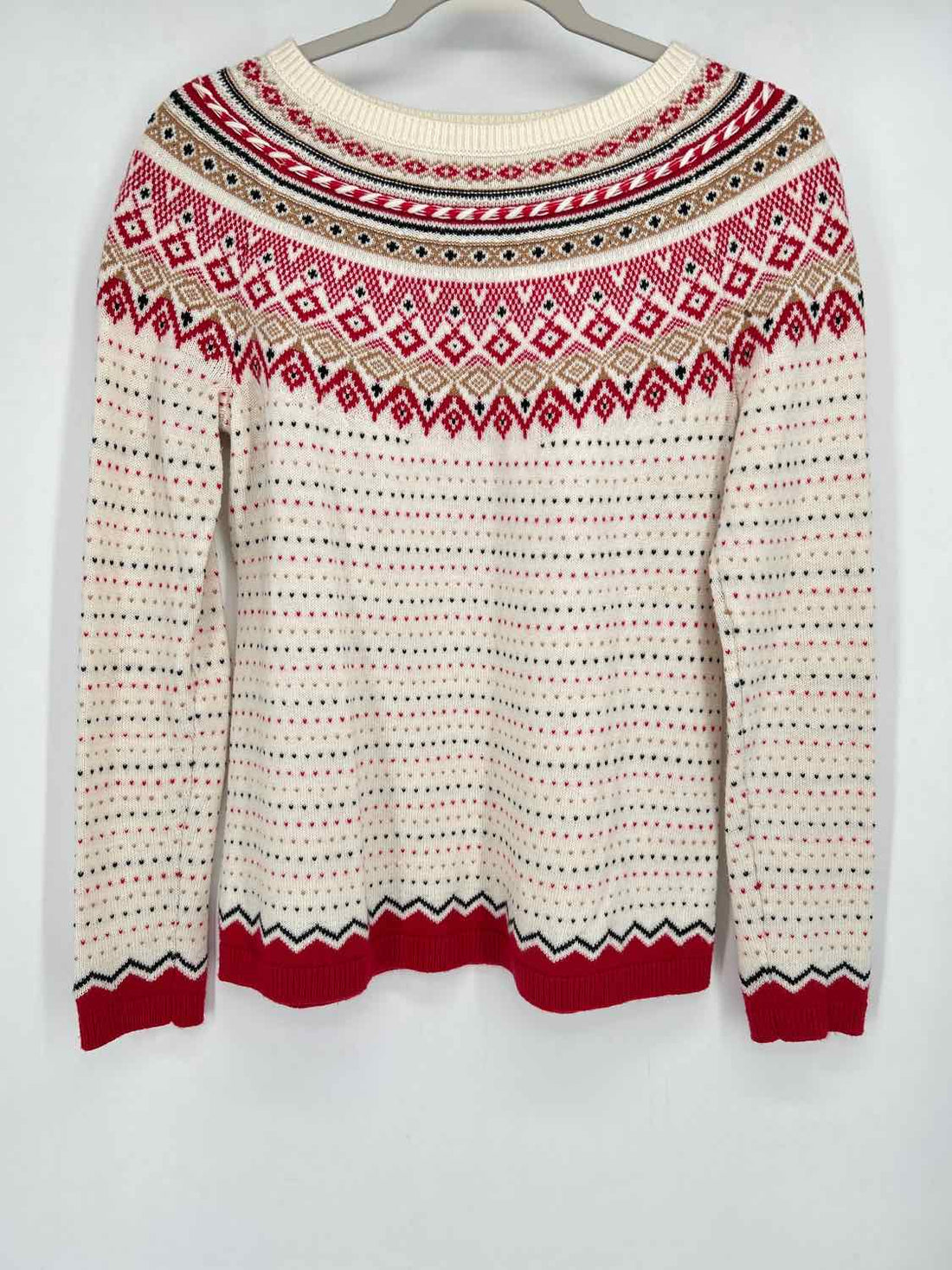 Talbots Size S Beige Striped Sweater
