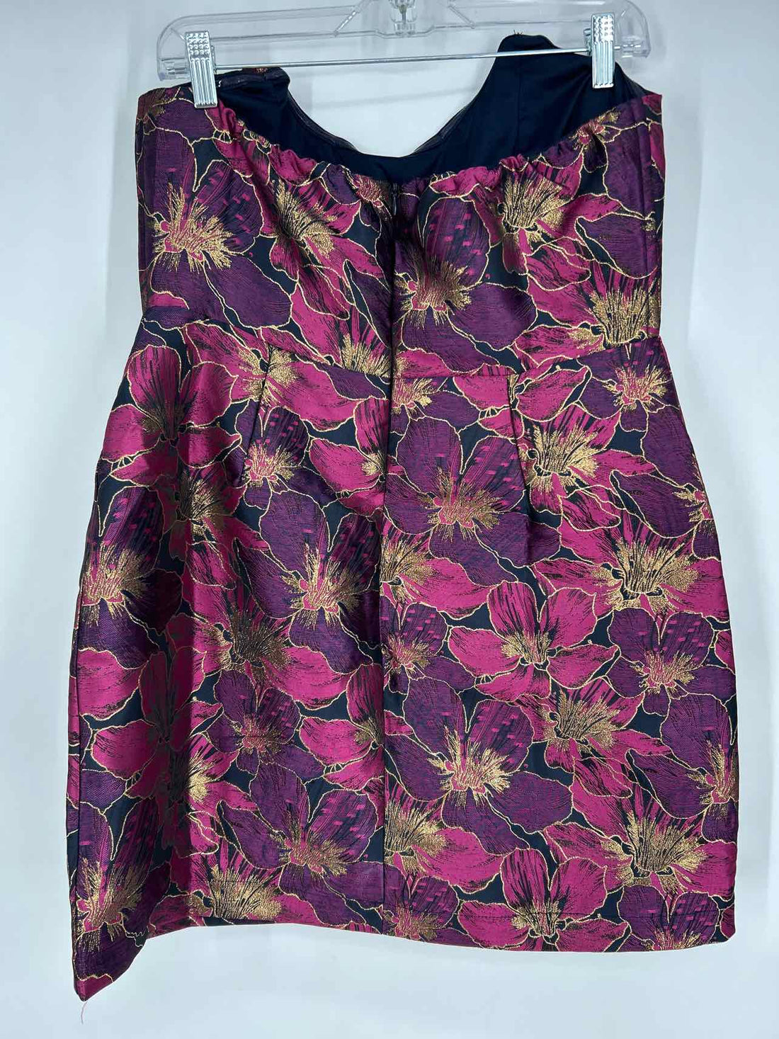 Lulus Size XL Dark Navy & Purpe Floral Strapless Dress