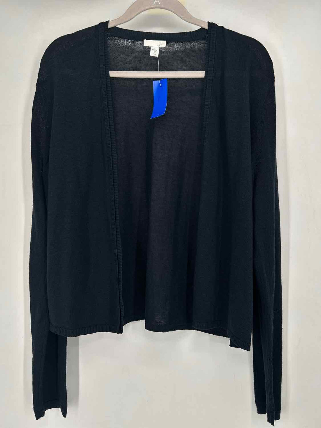 J Jill Size L Tall Dark Navy Linen Blend Cardigan