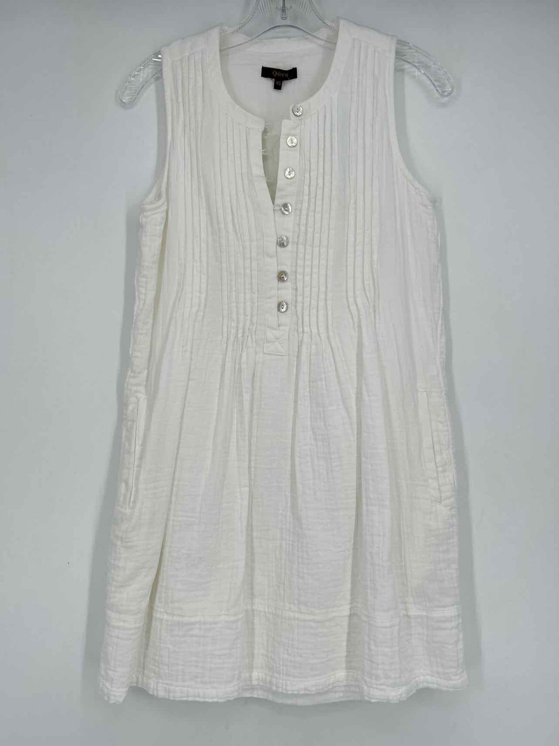 Quince Size XS White Organic Cotton Sleeveless Dress