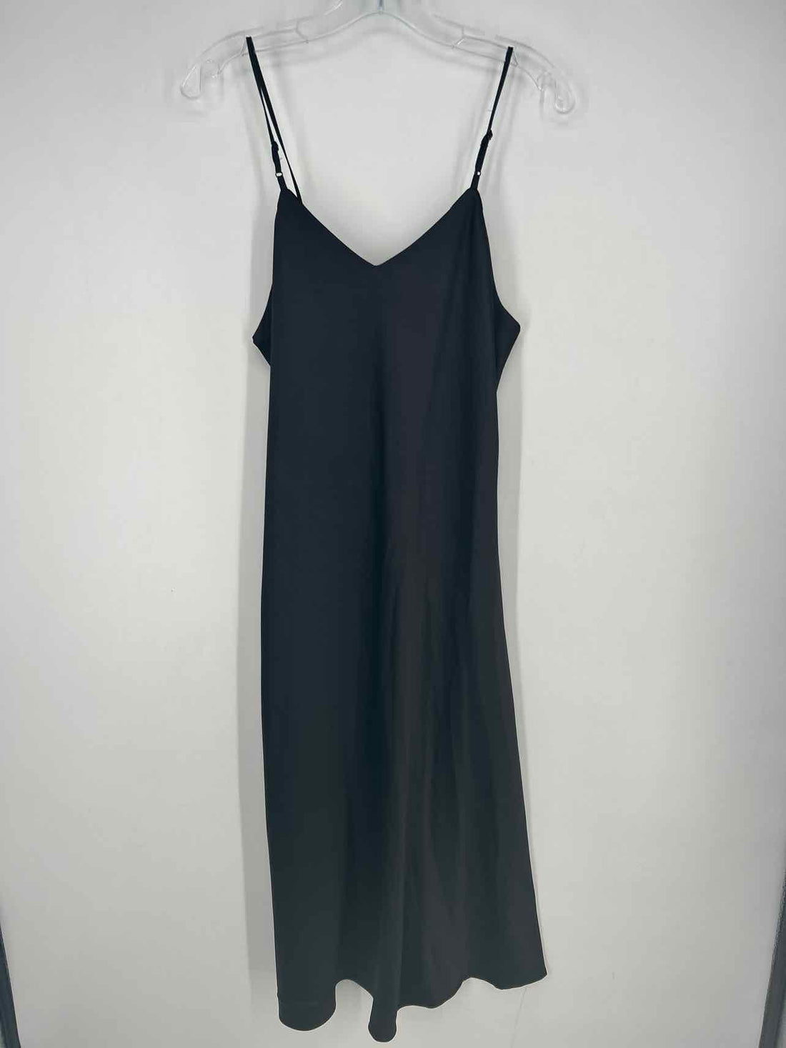 Tahari Arthur S. Levine Size L Black Satin Like Sleeveless Dress