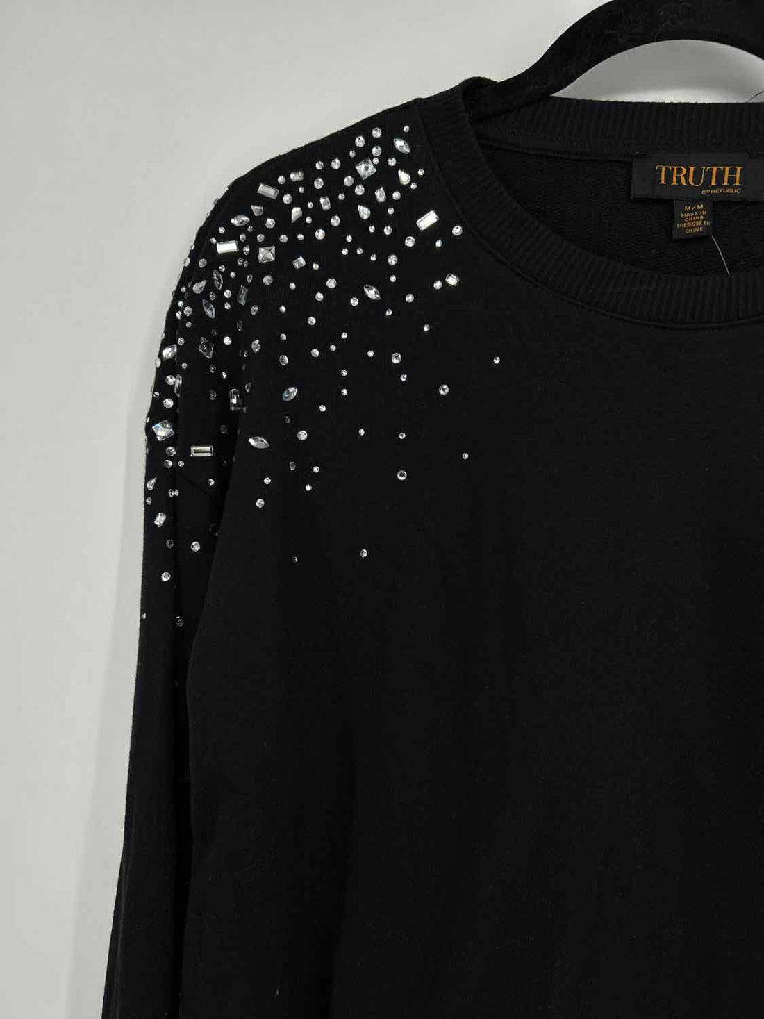 Truth Size M Black Rhinestone Sweatshirt