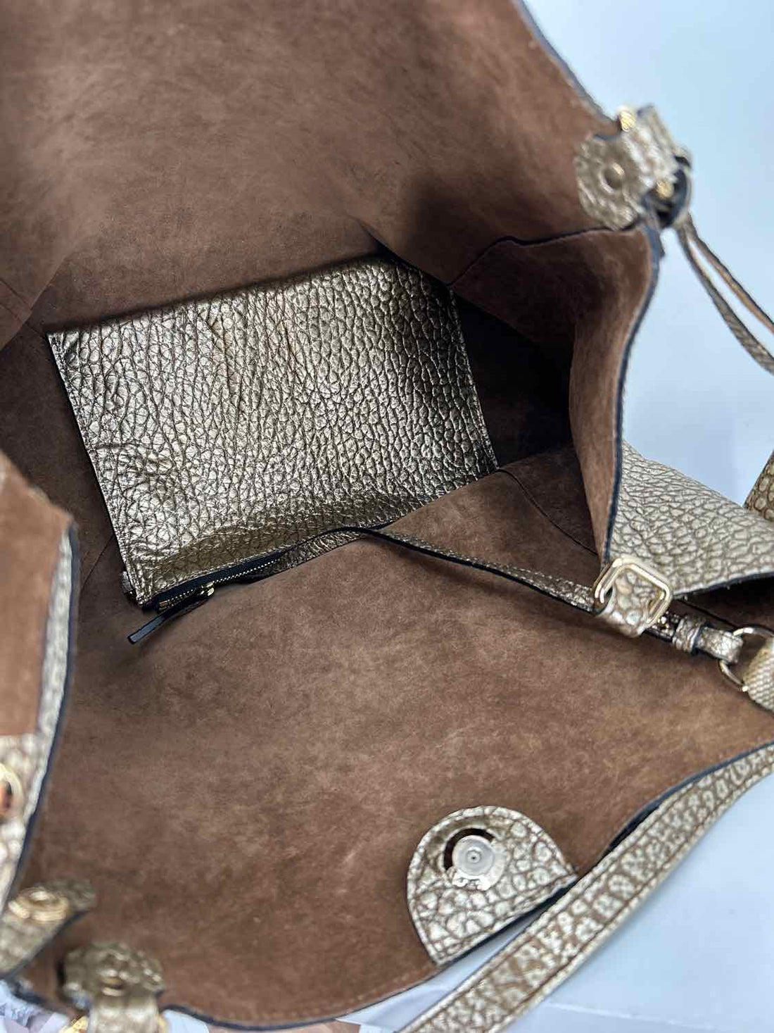 Burberry Gold Genuine Leather LUXURY