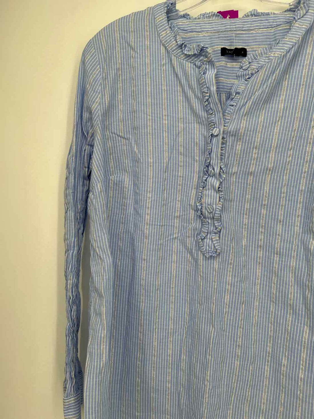Talbots Size L Blue Stripe Long Sleeve