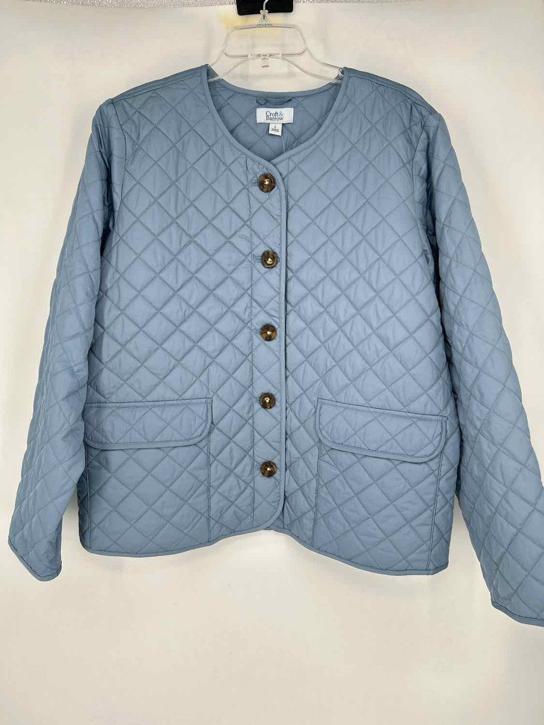 Croft & Barrow Size L Dusty Blue Quilted Jacket