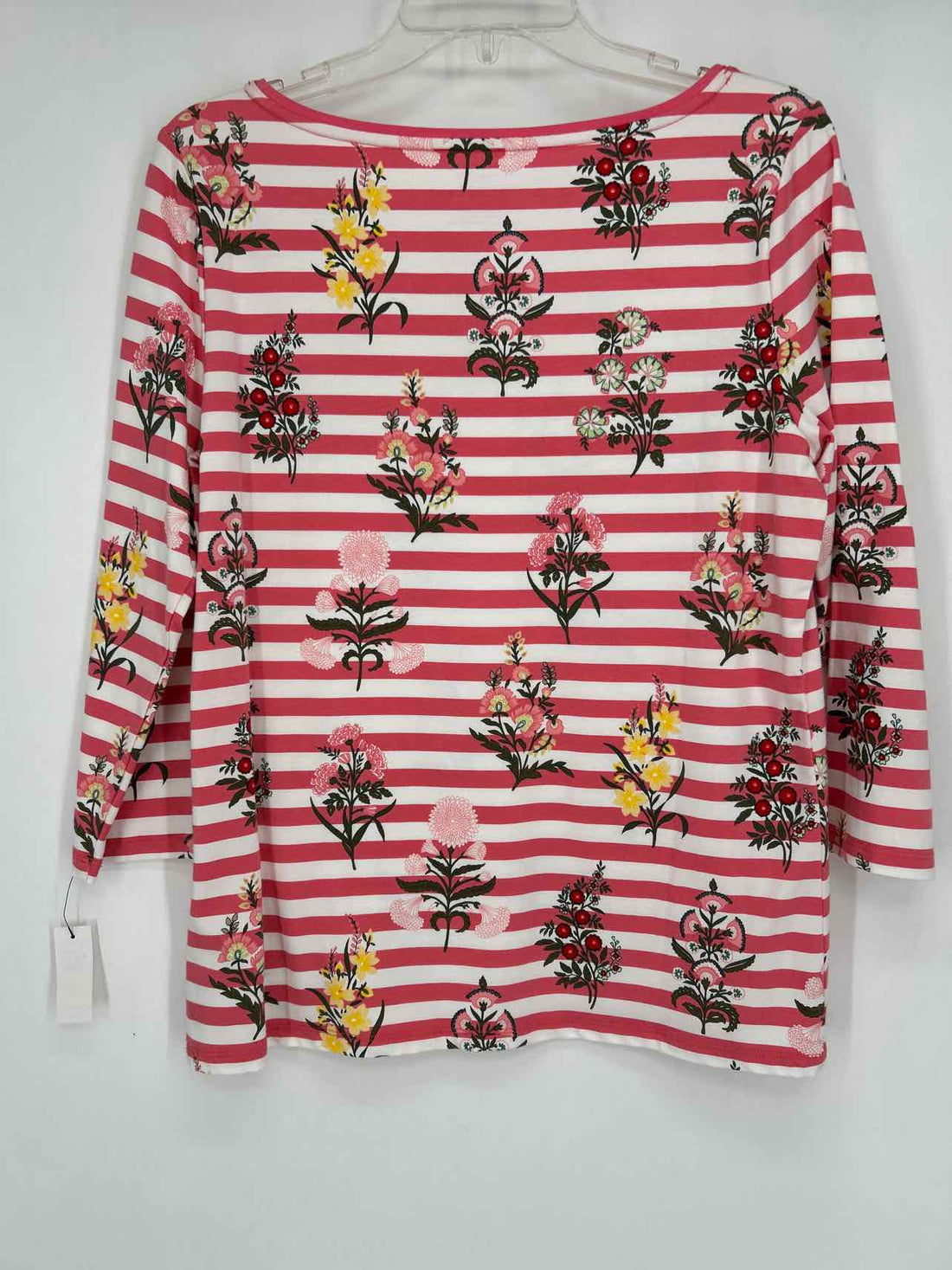 Talbots Size M Pink & White Striped NWT Long Sleeve