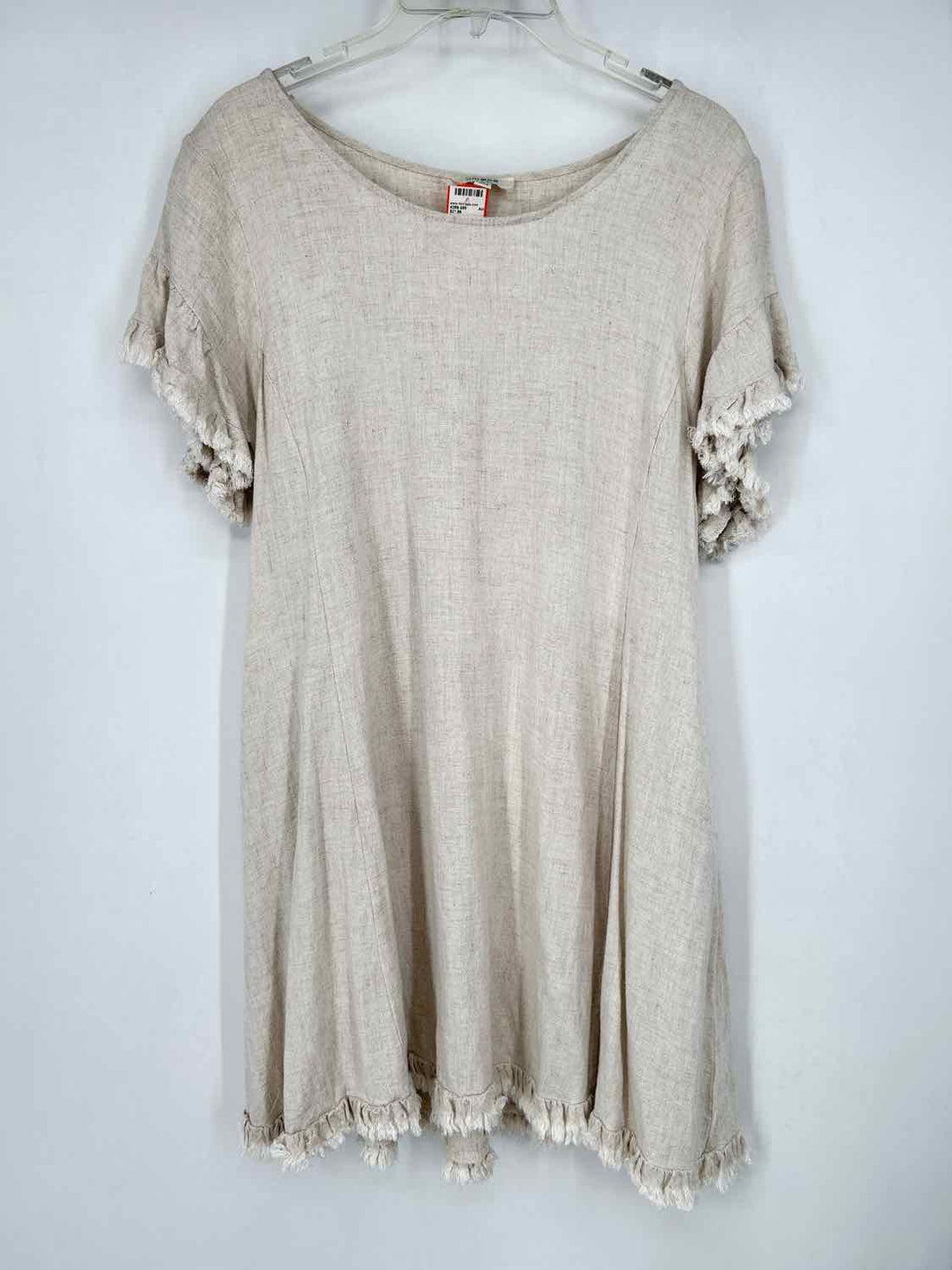 Umgee Size M Tan Linen Blend Dress