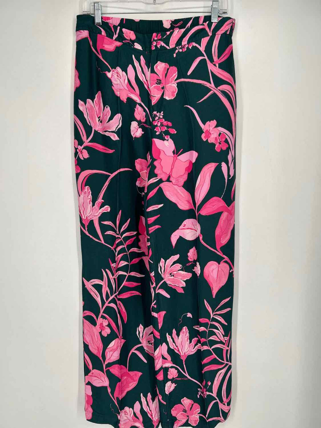 Anthropologie Size 8 Green & Pink Floral Pants