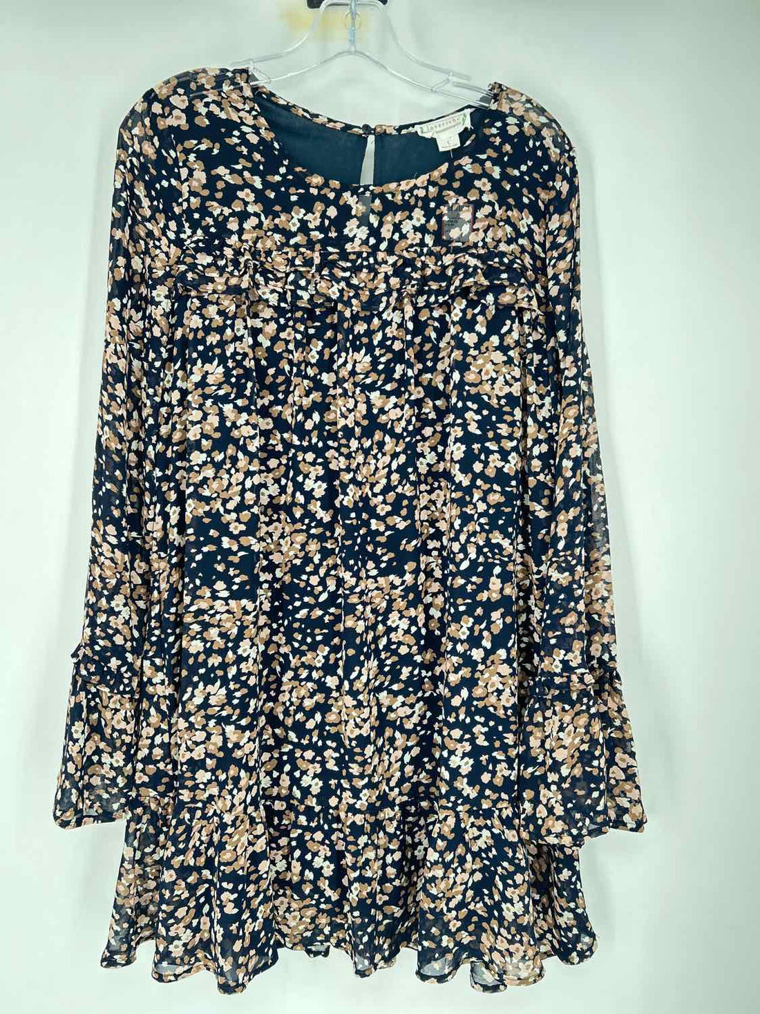 Loveriche Size L Navy Print Dress