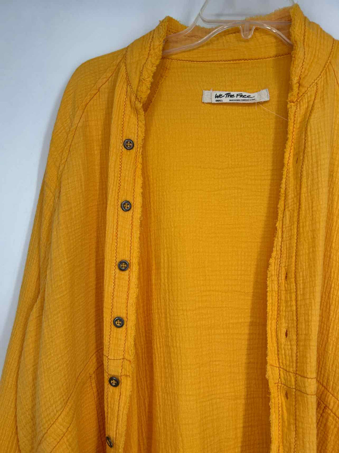 We The Free Size S Yellow Double Gauze Long Sleeve