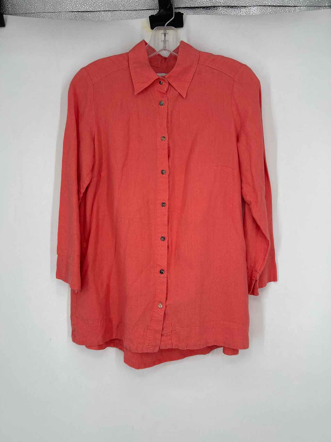 iLinen Lifestyle Size S Coral Linen Long Sleeve