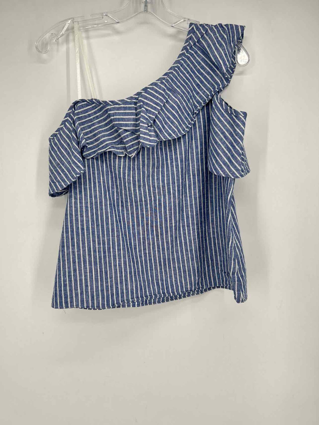 Madewell Size 6 Blue & White Striped Short Sleeve