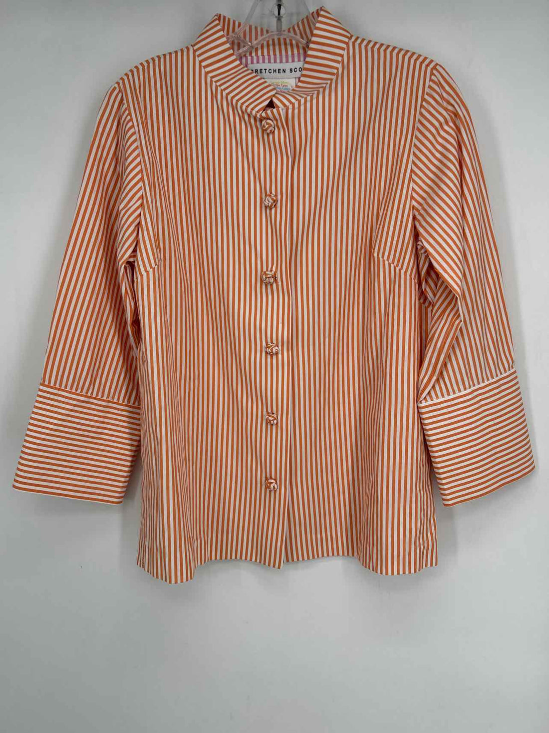 Gretchen Scott Size S Orange & White Striped Long Sleeve