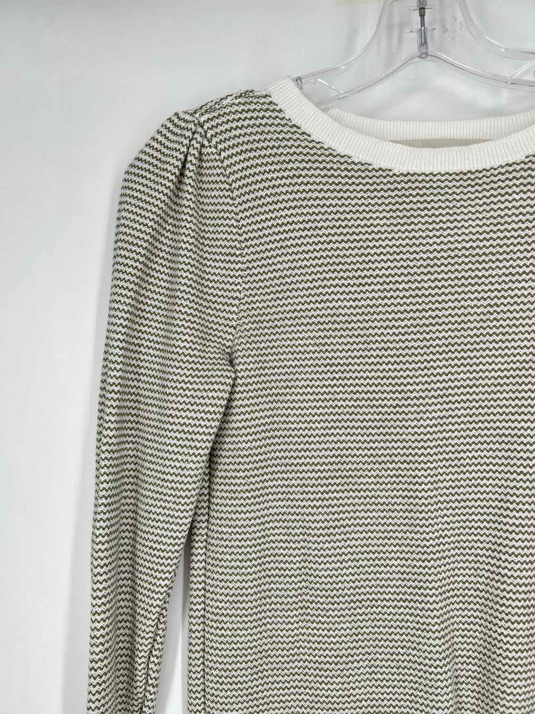 Loft Size XS White & Olive Green Sweater