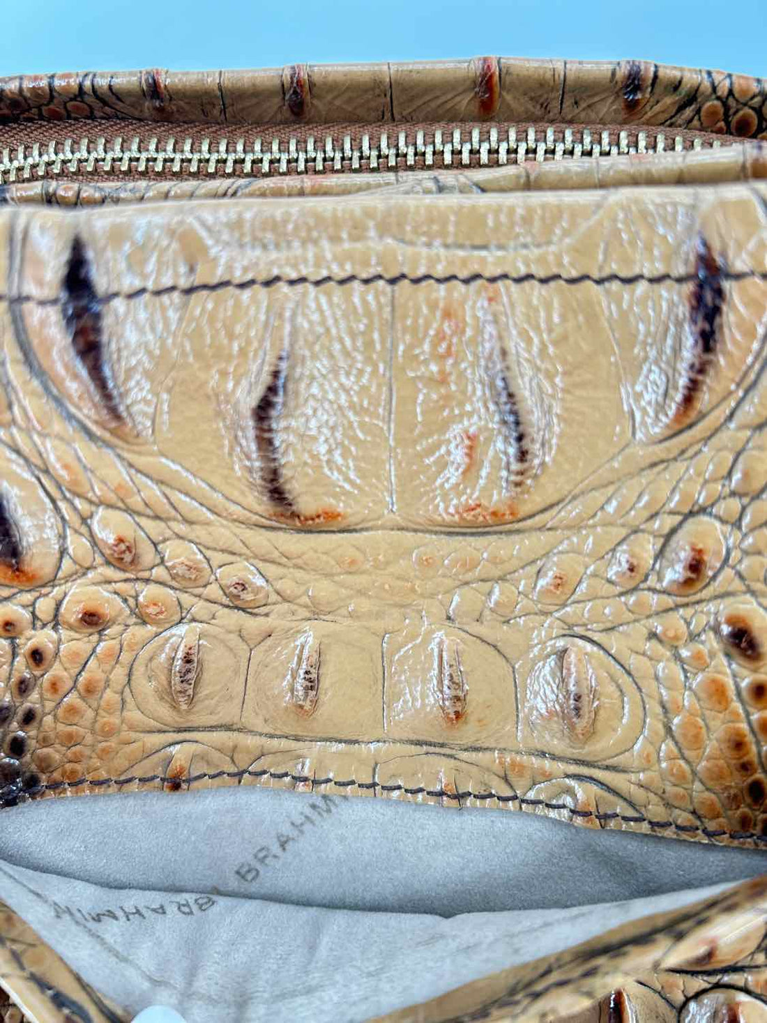 Brahmin Brown Embossed Croc Purse