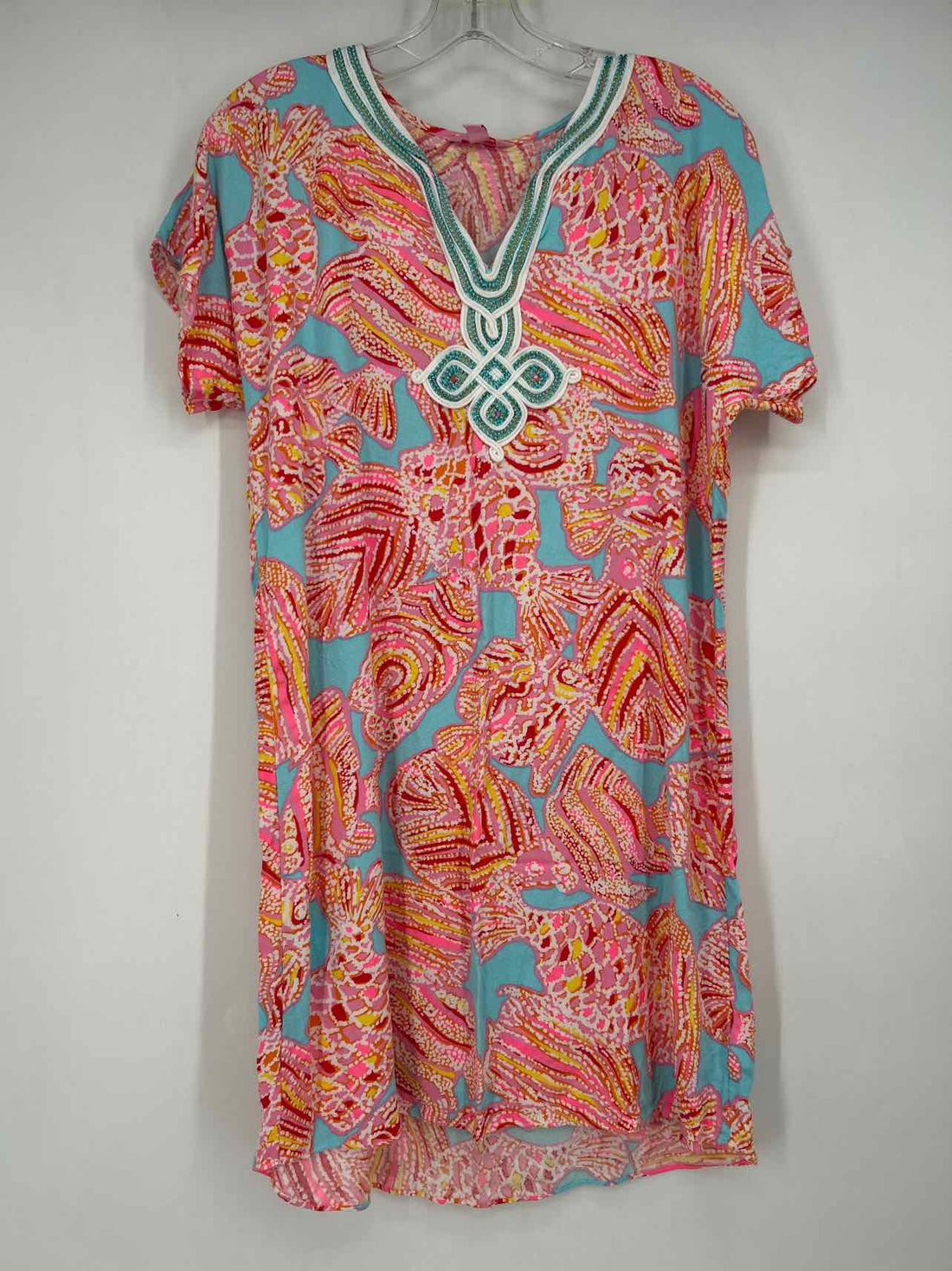 Lilly Pulitzer XS Light Blue & Pink Print Rayon Lilly Pulitzer Dress