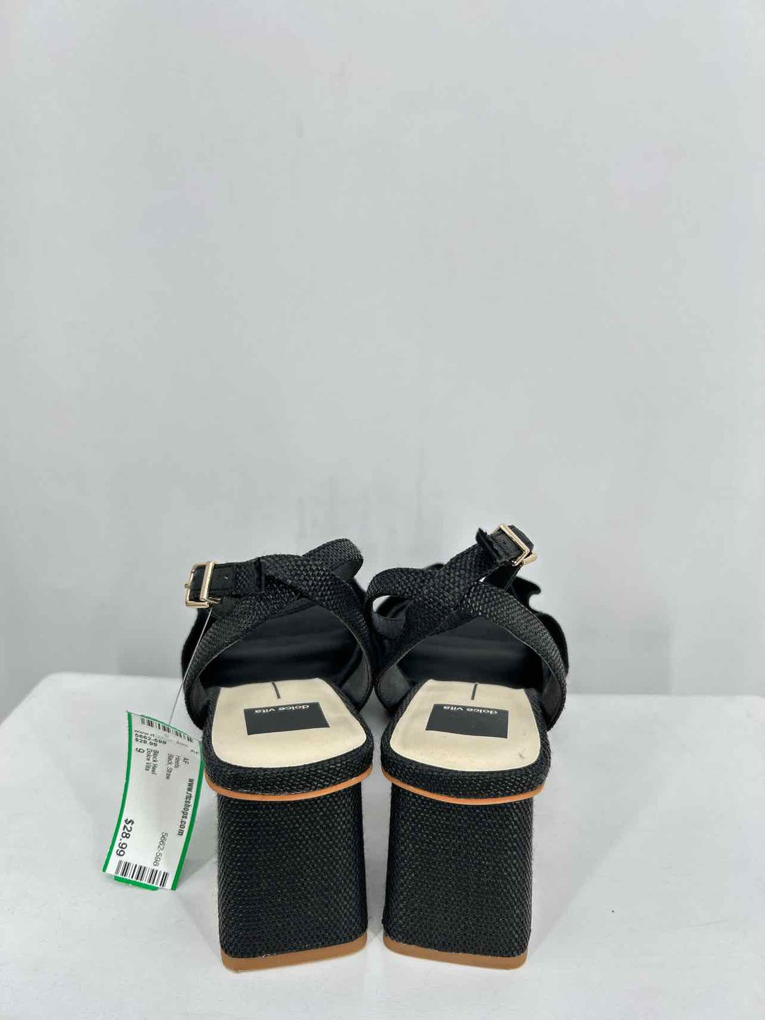 Dolce Vita Women Size 9 Black Straw Heels